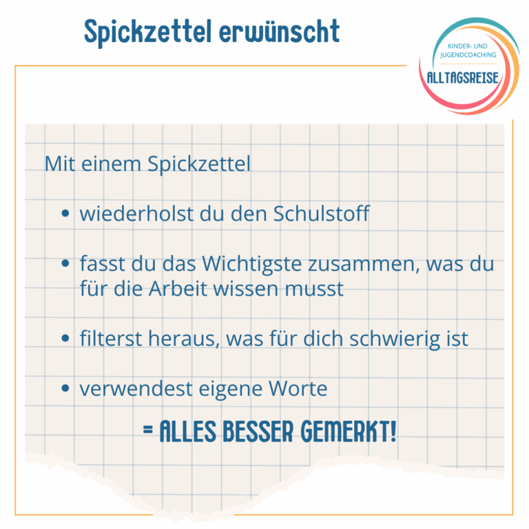Coaching-Impuls "Spickzettel"